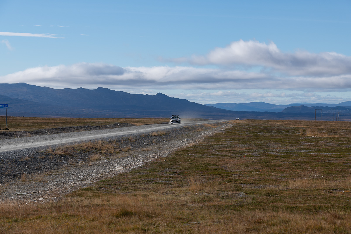 Uppe på Flatruet, 975 möh, Sveriges högst belägna bilväg